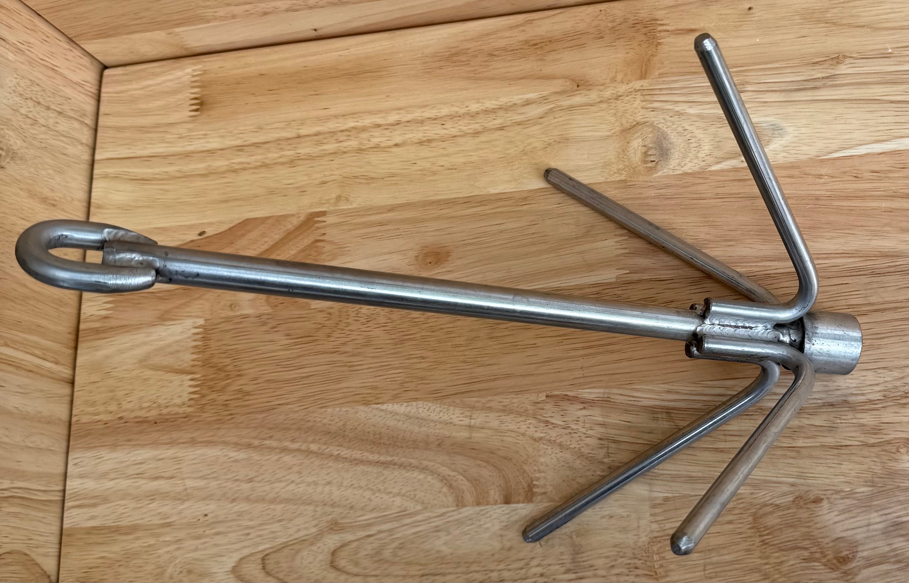 Stainless Steel Grapnel Throw Hook W/ Weighted Head
